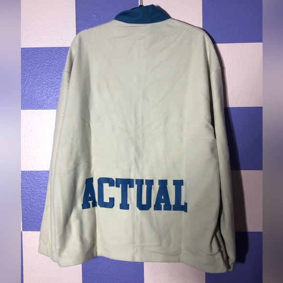 NWT ASOS Actual Oversized Zip-Up Track Jacket Polar Fleece Color Block - Size L - Picture 2 of 4